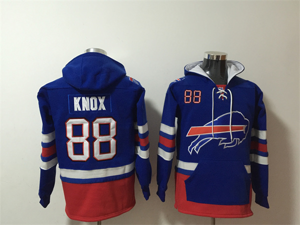 Men's Royal Buffalo Bills #88 Dawson Knox Ageless Must-Have Lace-Up Pullover Hoodie